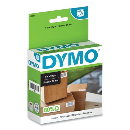 DYMO Label, White, Black 30336